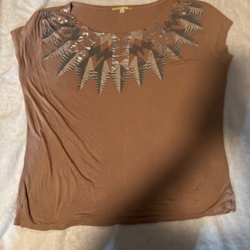 Gianni Bini Woman's XS Decorative Short Sleeve Blouse